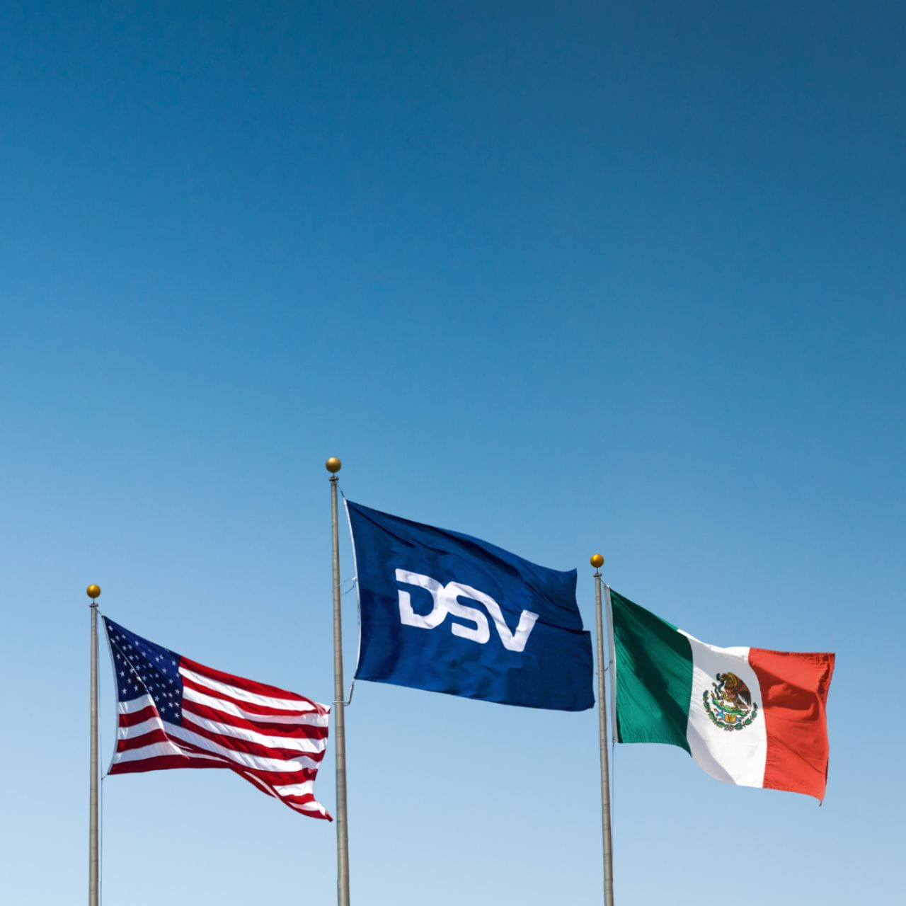 Bandera de Estados Unidos, DSV y México.